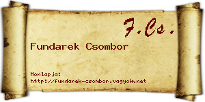Fundarek Csombor névjegykártya